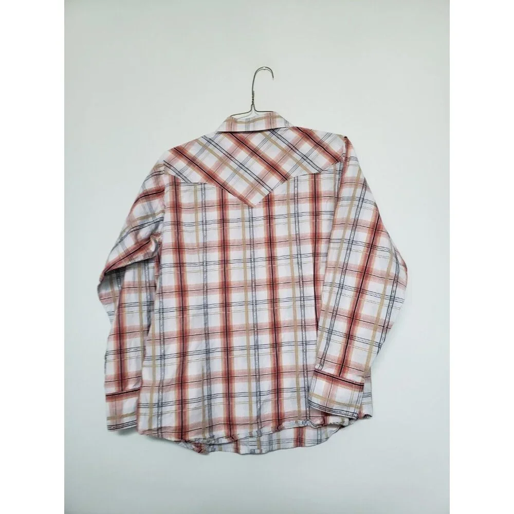 Ariat Womens XL Shirt Long Sleeve Button Front Multicolor Plaid Western Metallic - Picture 2 of 6